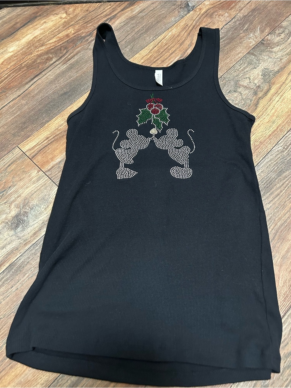 Disney's Mickey Mouse Merry Christmas Graphic Bling Rhinestones Tank XL